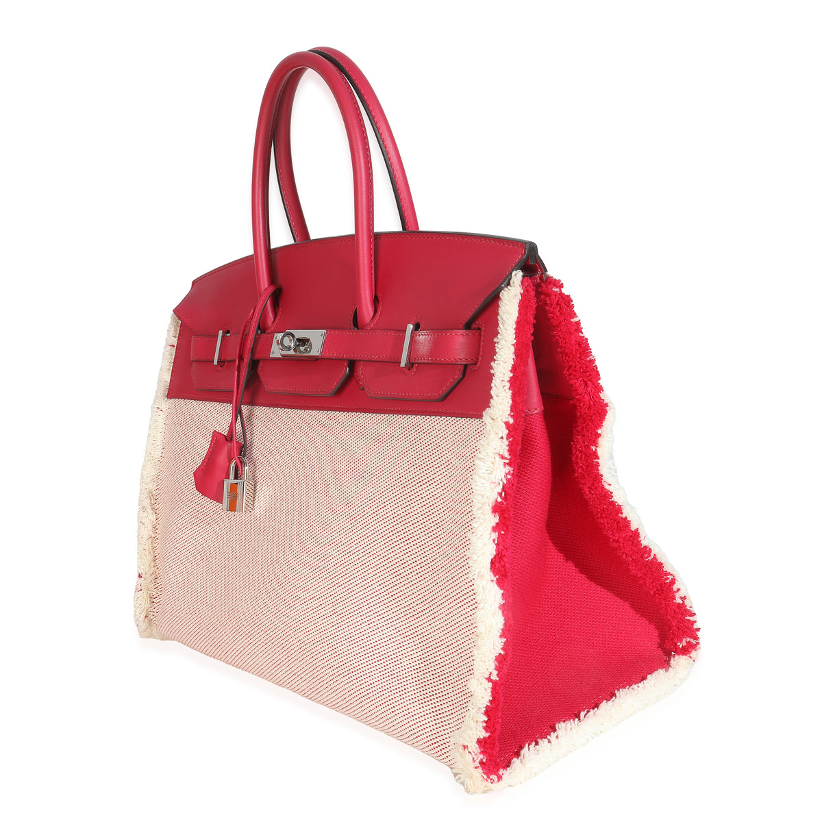 Framboise Ecru Swift Twill H Fray Fray Birkin 35 PHW