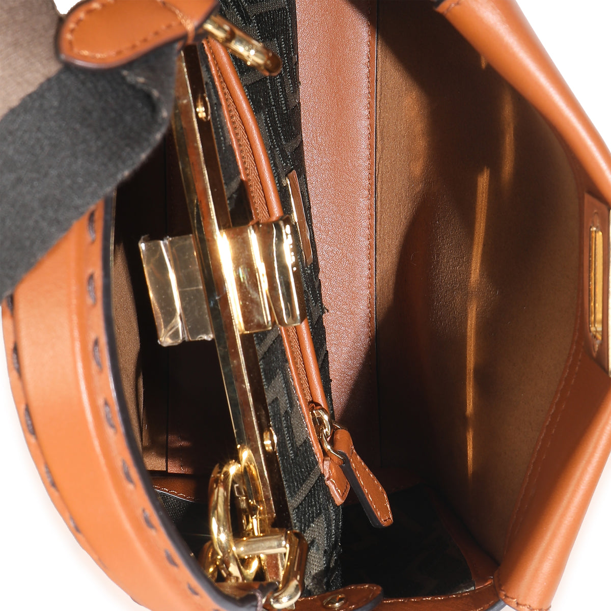 Brandy Amazzonia Seta Canvas FF Embroidered Mini Peekaboo Iconic Satchel