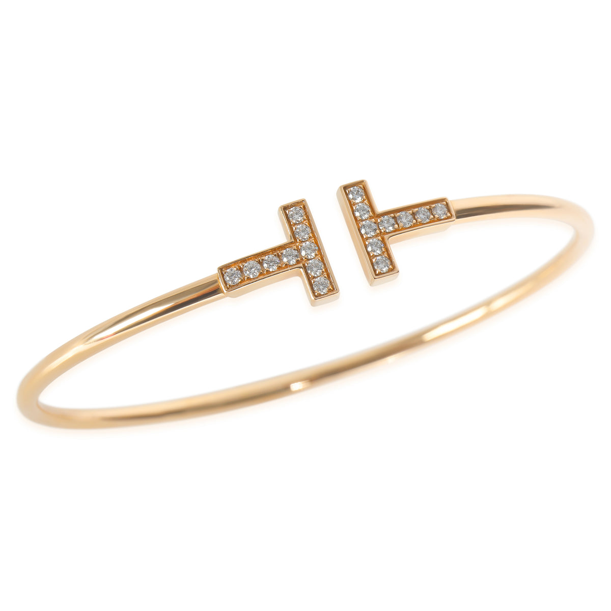 Rose Gold Diamond Tiffany T Wire Bracelet