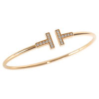 Rose Gold Diamond Tiffany T Wire Bracelet