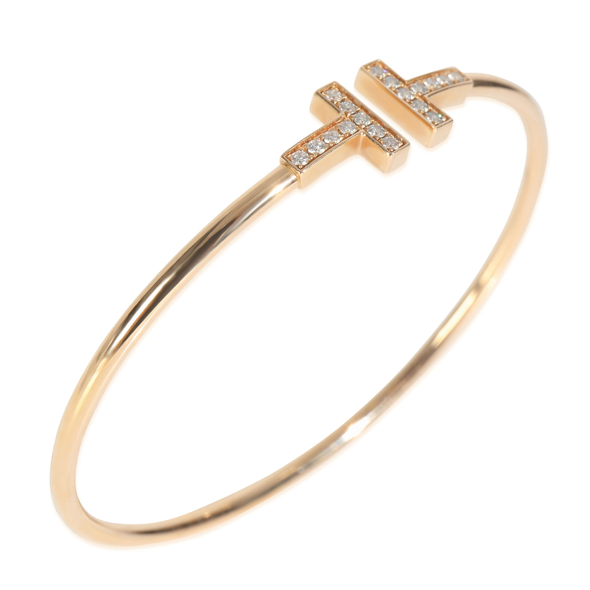 Rose Gold Diamond Tiffany T Wire Bracelet