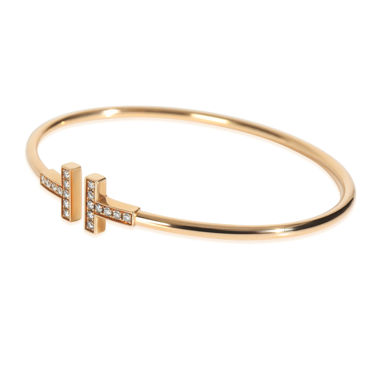 Rose Gold Diamond Tiffany T Wire Bracelet