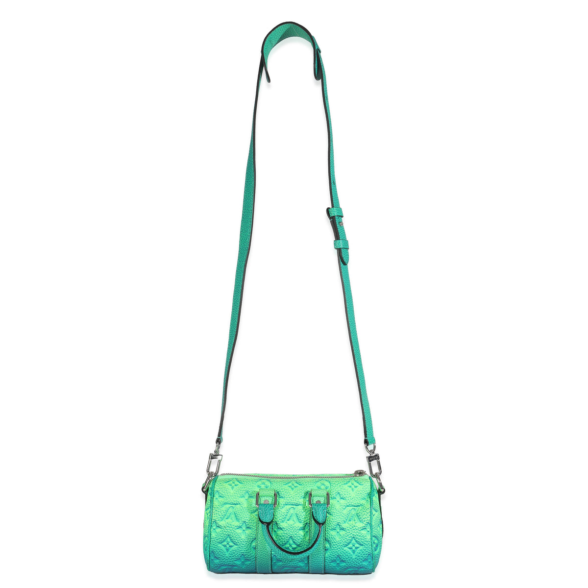 Bleu Vert Taurillon Illusion Keepall XS