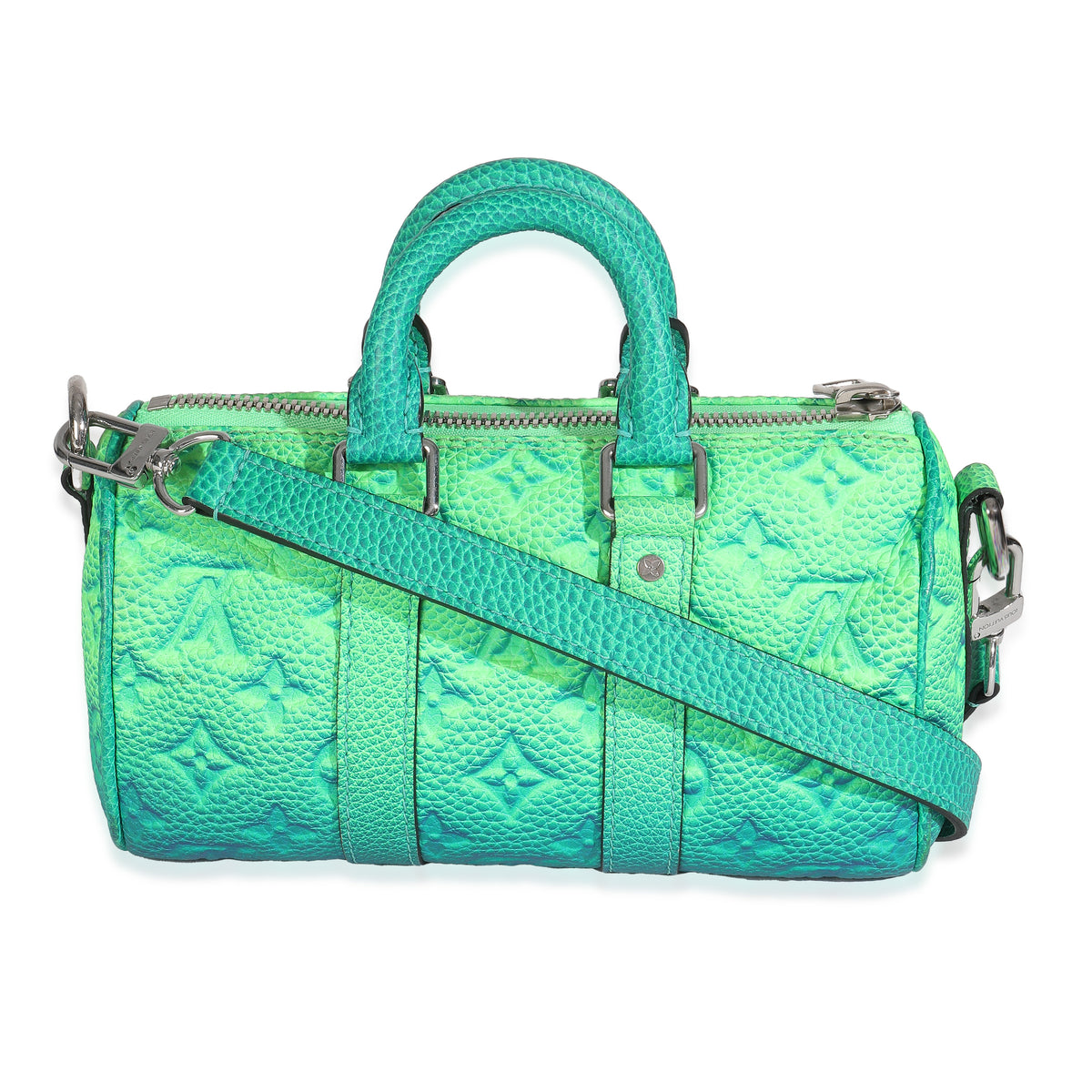 Bleu Vert Taurillon Illusion Keepall XS