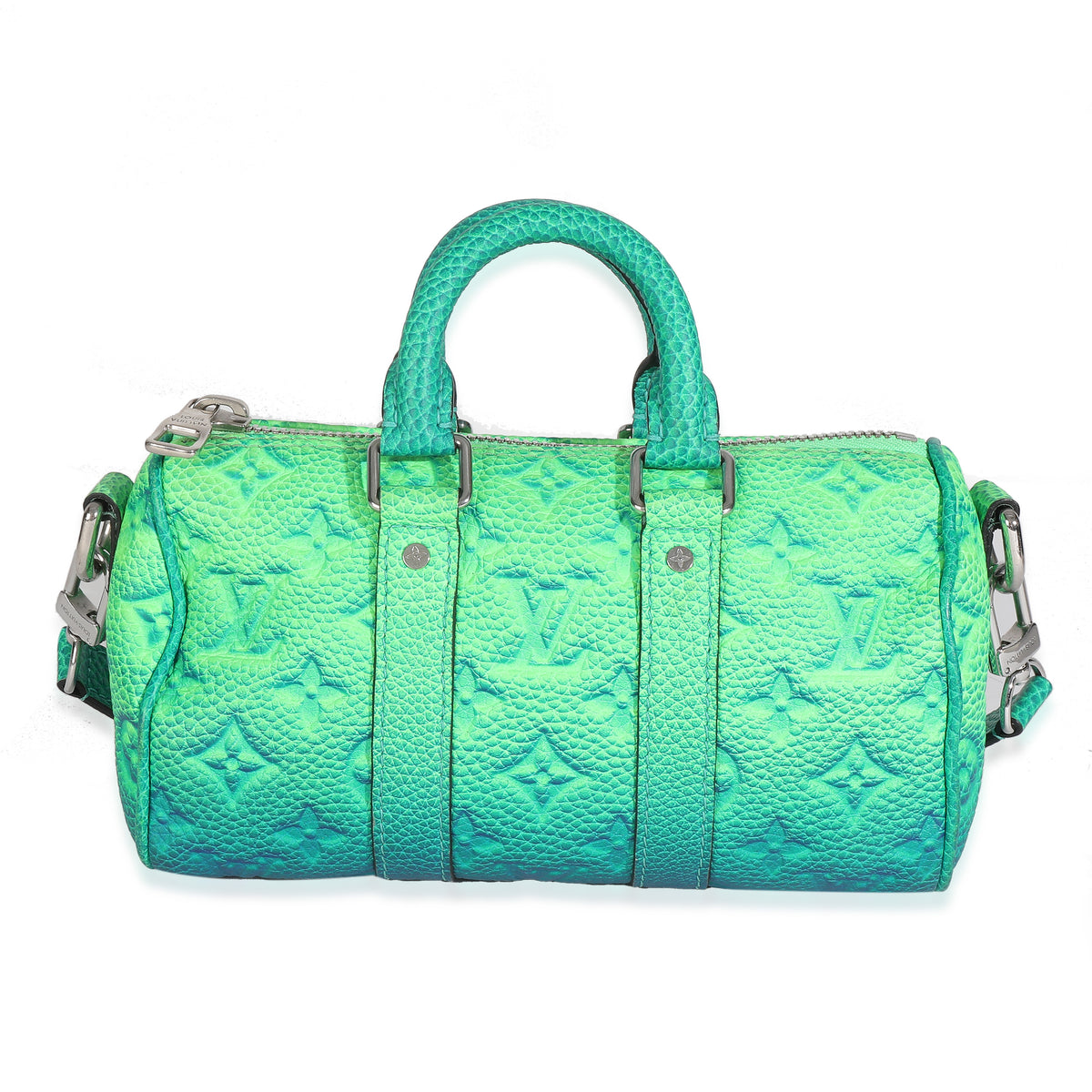 Bleu Vert Taurillon Illusion Keepall XS