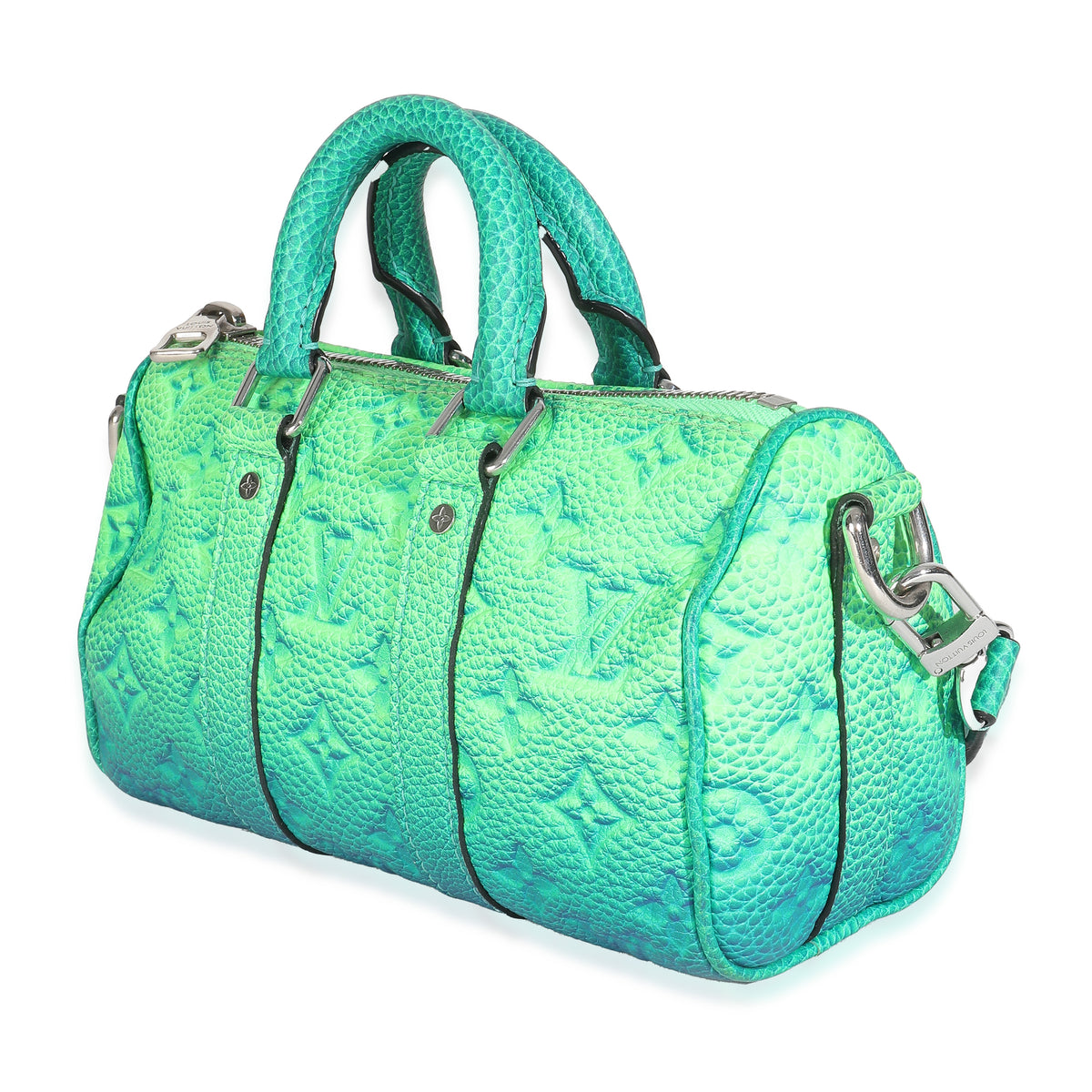 Bleu Vert Taurillon Illusion Keepall XS
