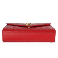 Red Monogram Matelasse Medium Envelope Chain Bag