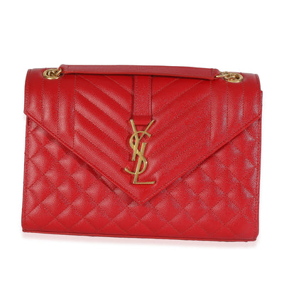 Red Monogram Matelasse Medium Envelope Chain Bag