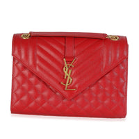 Red Monogram Matelasse Medium Envelope Chain Bag