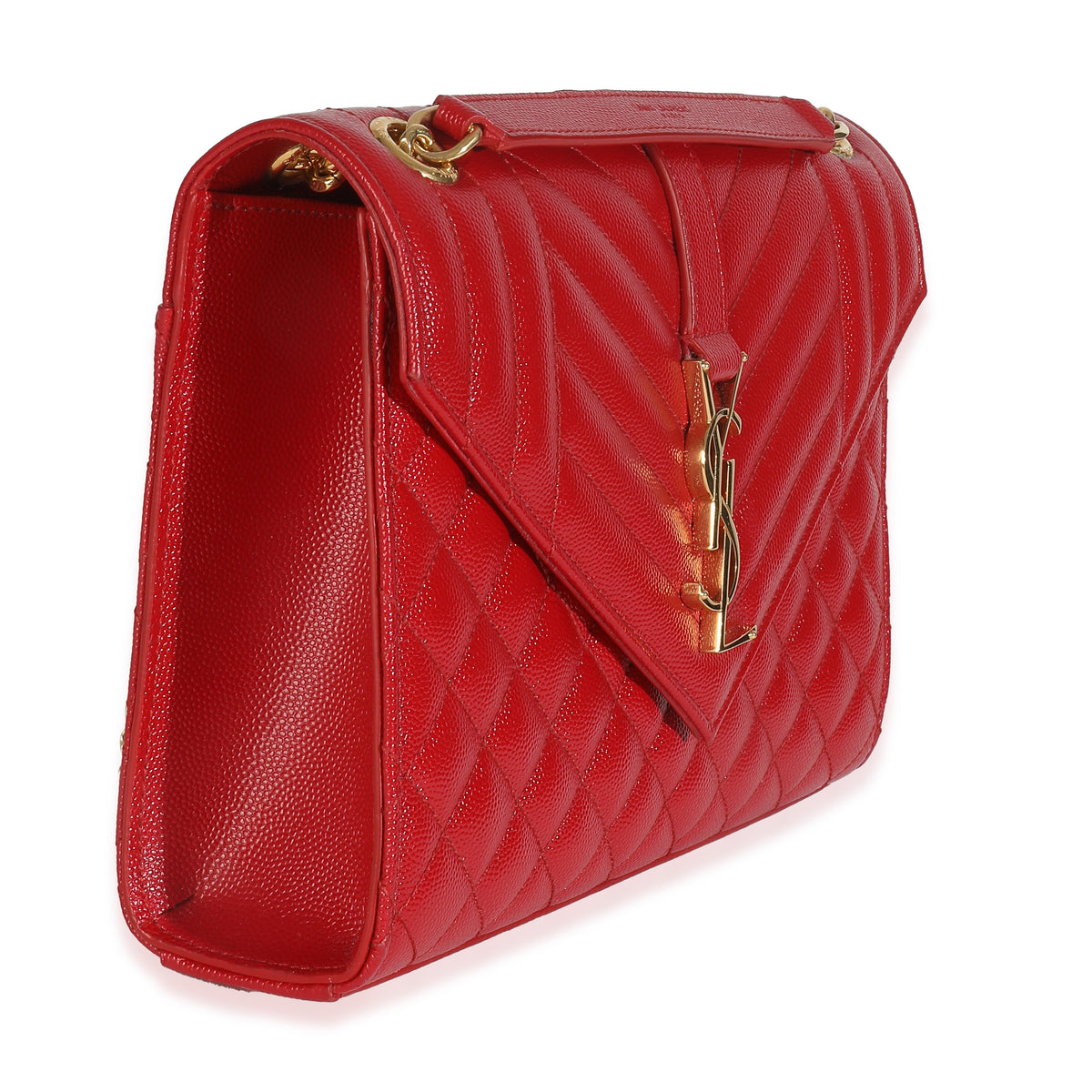 Red Monogram Matelasse Medium Envelope Chain Bag
