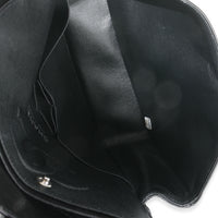 So Black Shiny Crumpled Quilted Calfskin Medium Classic Double Flap Bag