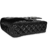 So Black Shiny Crumpled Quilted Calfskin Medium Classic Double Flap Bag