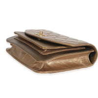 Bronze Metallic Lambskin Caviar Quilted Chain Handle Flap Handbag