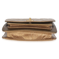 Bronze Metallic Lambskin Caviar Quilted Chain Handle Flap Handbag