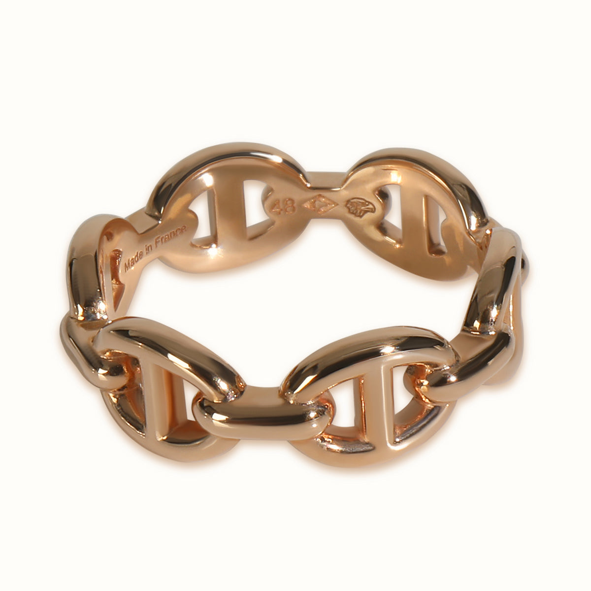 Rose Gold  Chaine d'Ancre Enchainee Ring