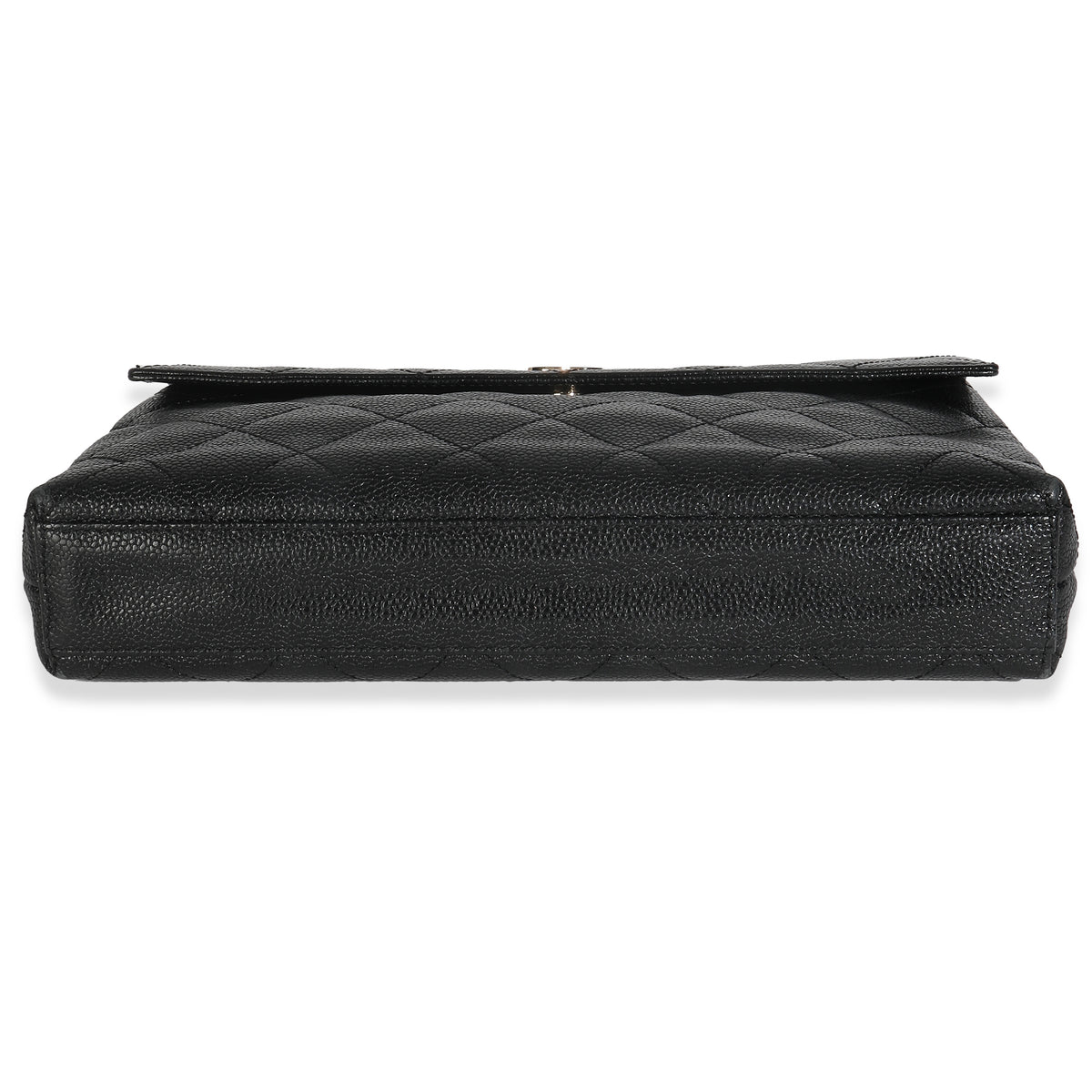 Vintage Black Quilted Caviar Large Clutch Handbag