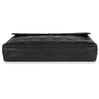 Vintage Black Quilted Caviar Large Clutch Handbag