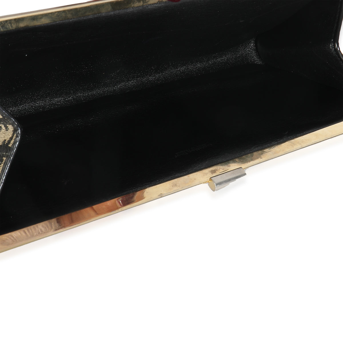 Vintage Oblique Jacquard Frame Clutch