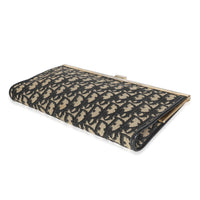 Vintage Oblique Jacquard Frame Clutch