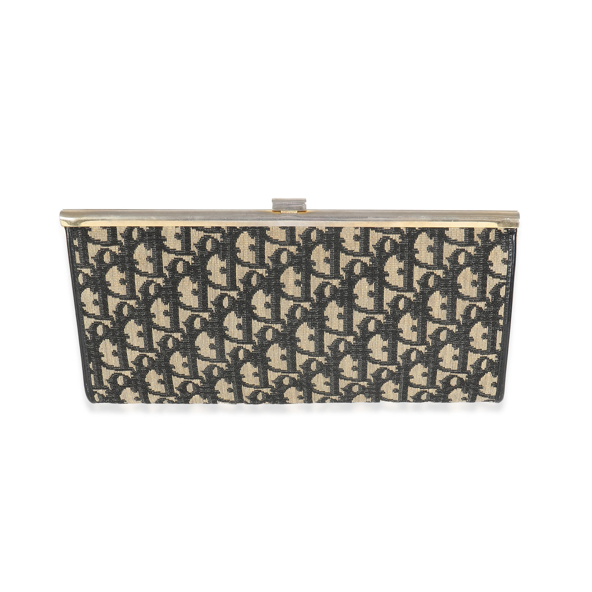 Vintage Oblique Jacquard Frame Clutch