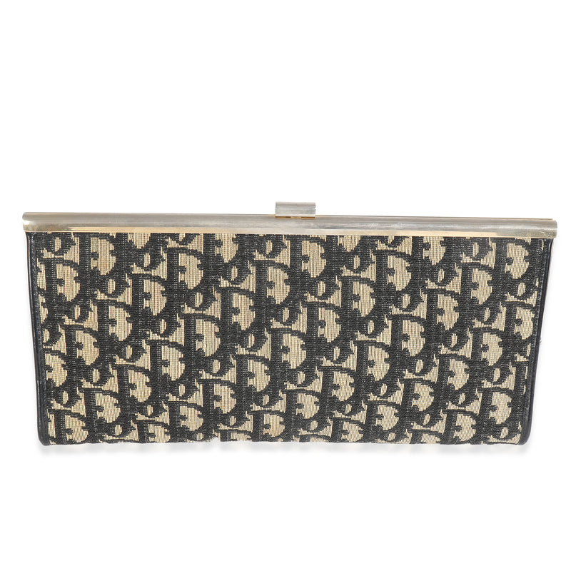 Vintage Oblique Jacquard Frame Clutch