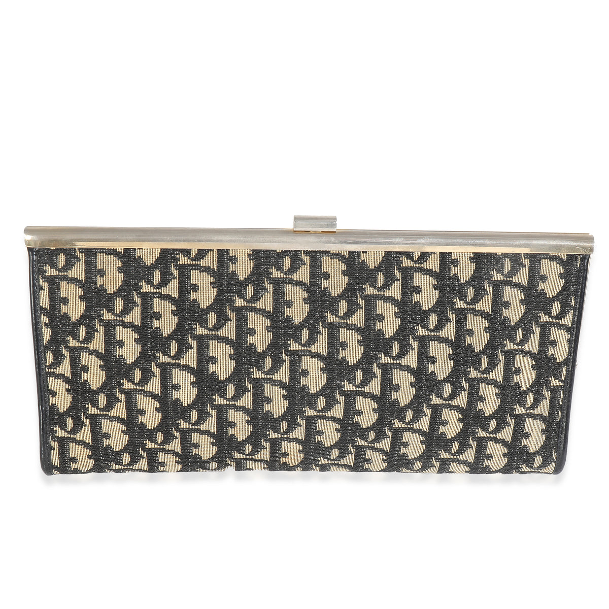Vintage Oblique Jacquard Frame Clutch