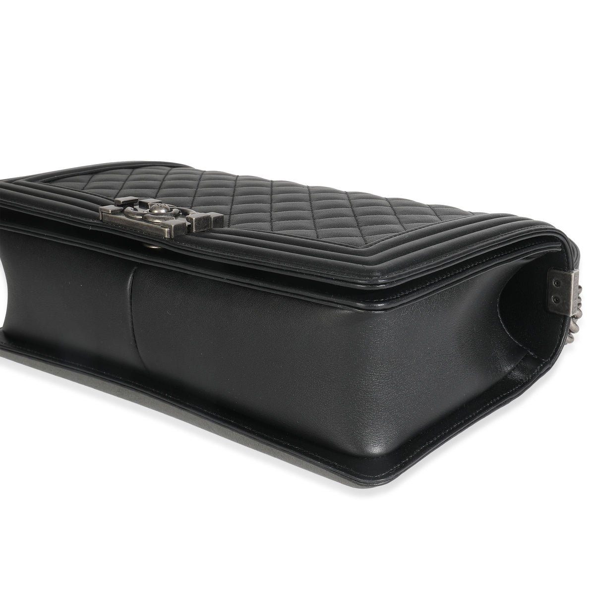 Dark Grey Quilted Lambskin New Medium Boy Bag