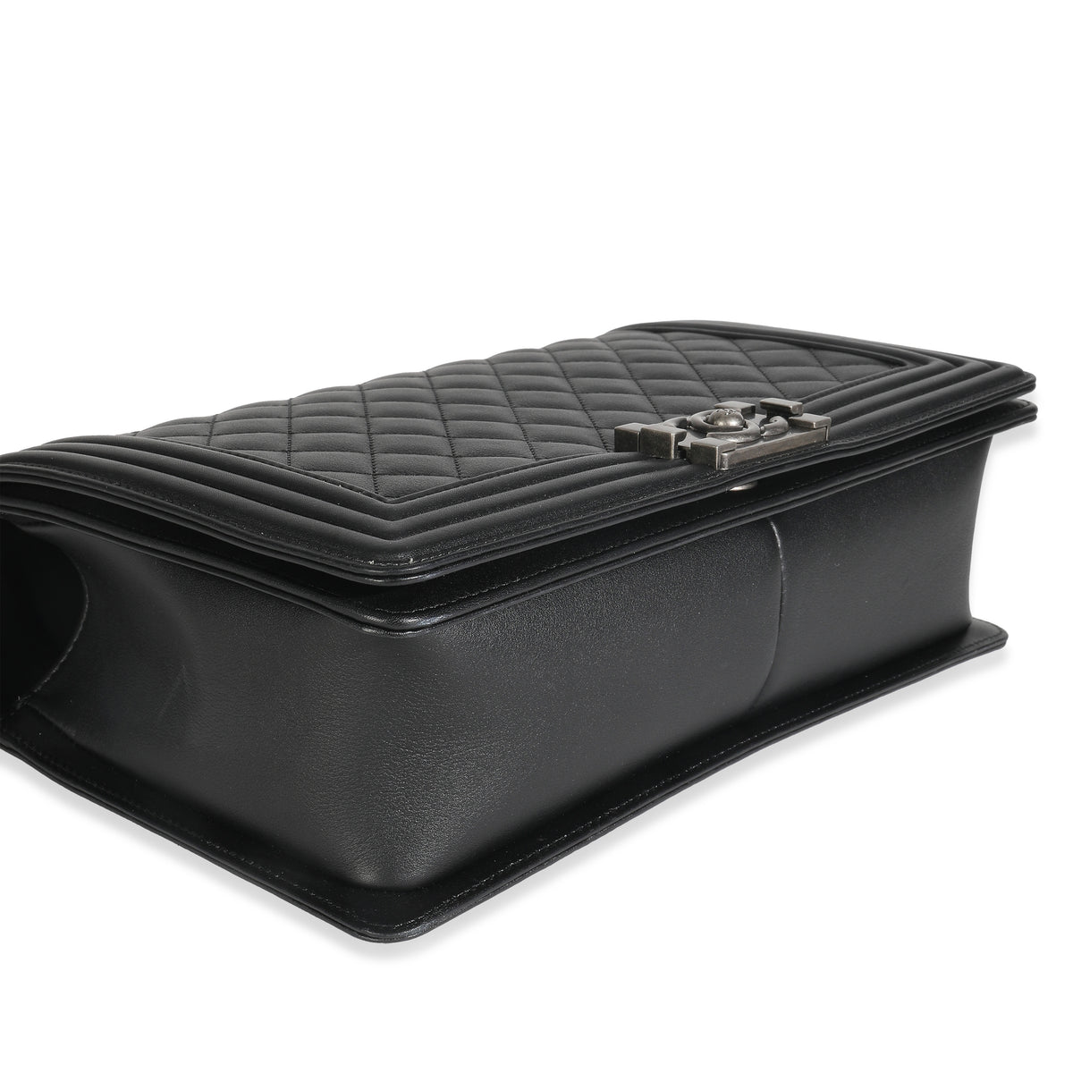 Dark Grey Quilted Lambskin New Medium Boy Bag