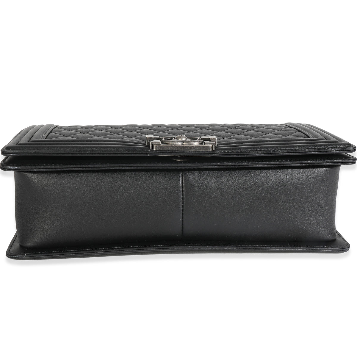 Dark Grey Quilted Lambskin New Medium Boy Bag