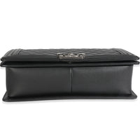 Dark Grey Quilted Lambskin New Medium Boy Bag