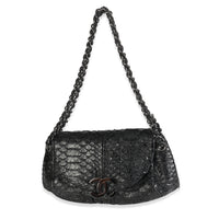 Black Python Sensual CC Small Accordion Flap Bag