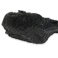 Black Python Sensual CC Small Accordion Flap Bag
