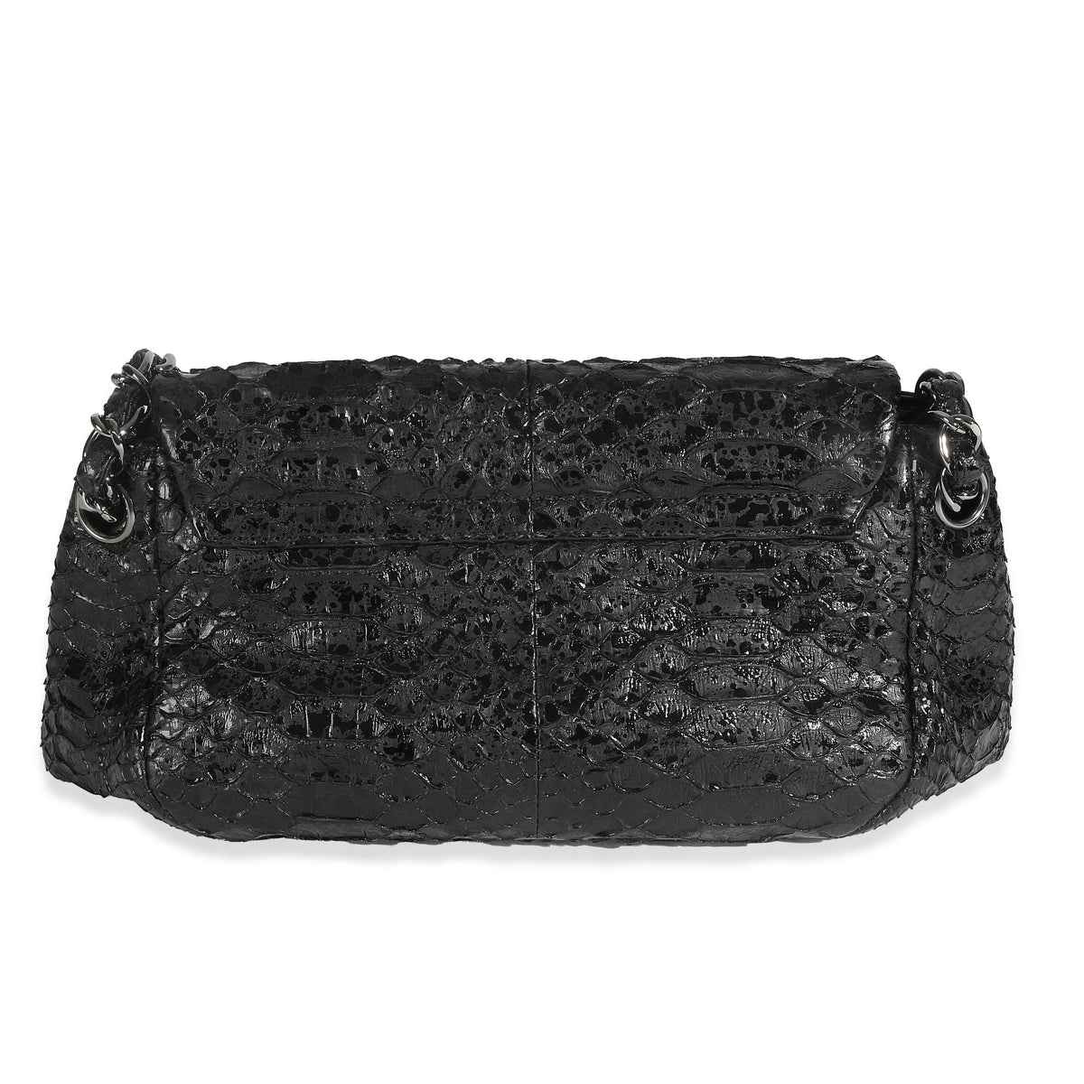 Black Python Sensual CC Small Accordion Flap Bag