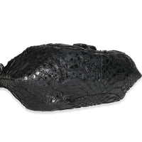 Black Python Sensual CC Small Accordion Flap Bag