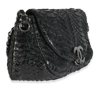 Black Python Sensual CC Small Accordion Flap Bag