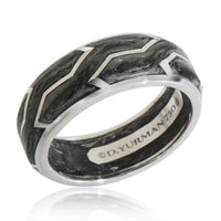 White Gold  Forged Carbon Band