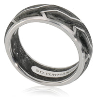 White Gold  Forged Carbon Band