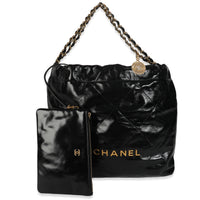 Black Quilted Chanel 22 Hobo