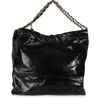 Black Quilted Chanel 22 Hobo