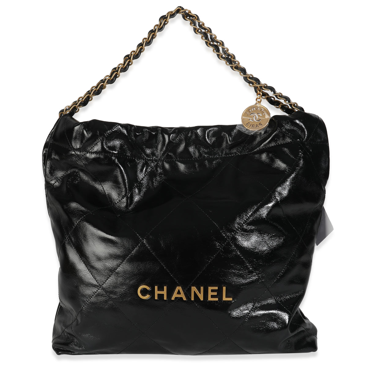 Black Quilted Chanel 22 Hobo