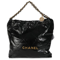 Black Quilted Chanel 22 Hobo