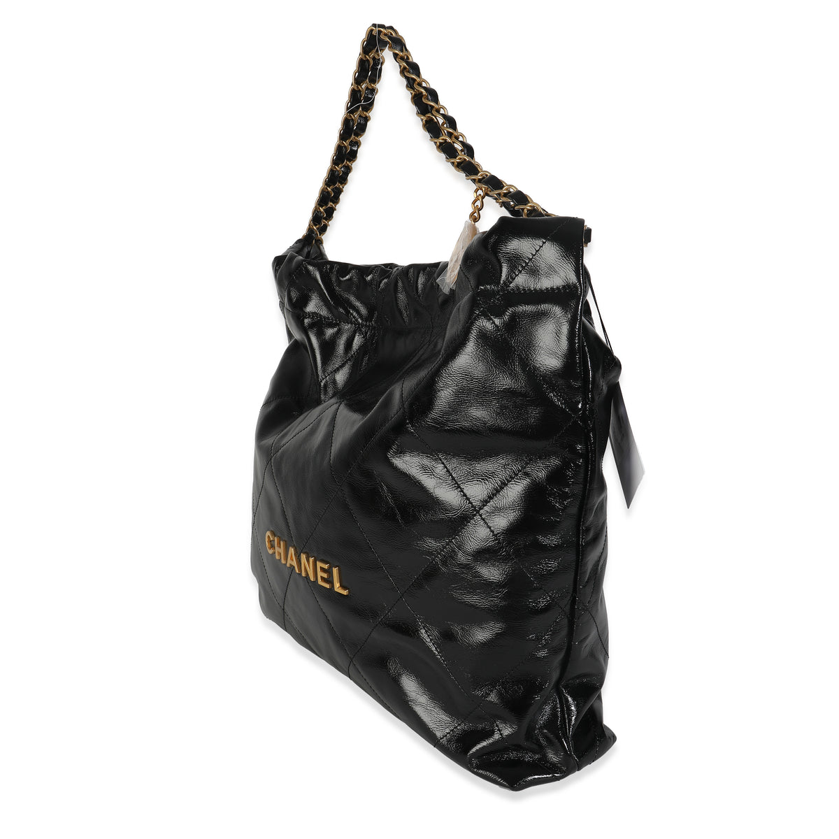 Black Quilted Chanel 22 Hobo