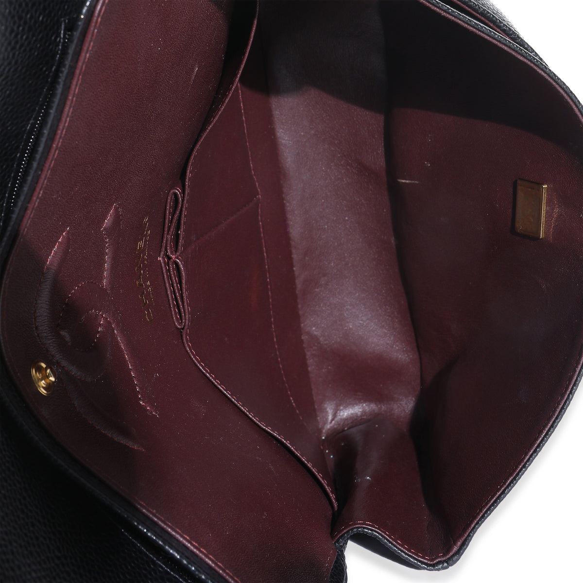 Black Quilted Caviar Medium Classic Double Flap HandBag