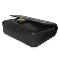 Black Quilted Caviar Medium Classic Double Flap HandBag