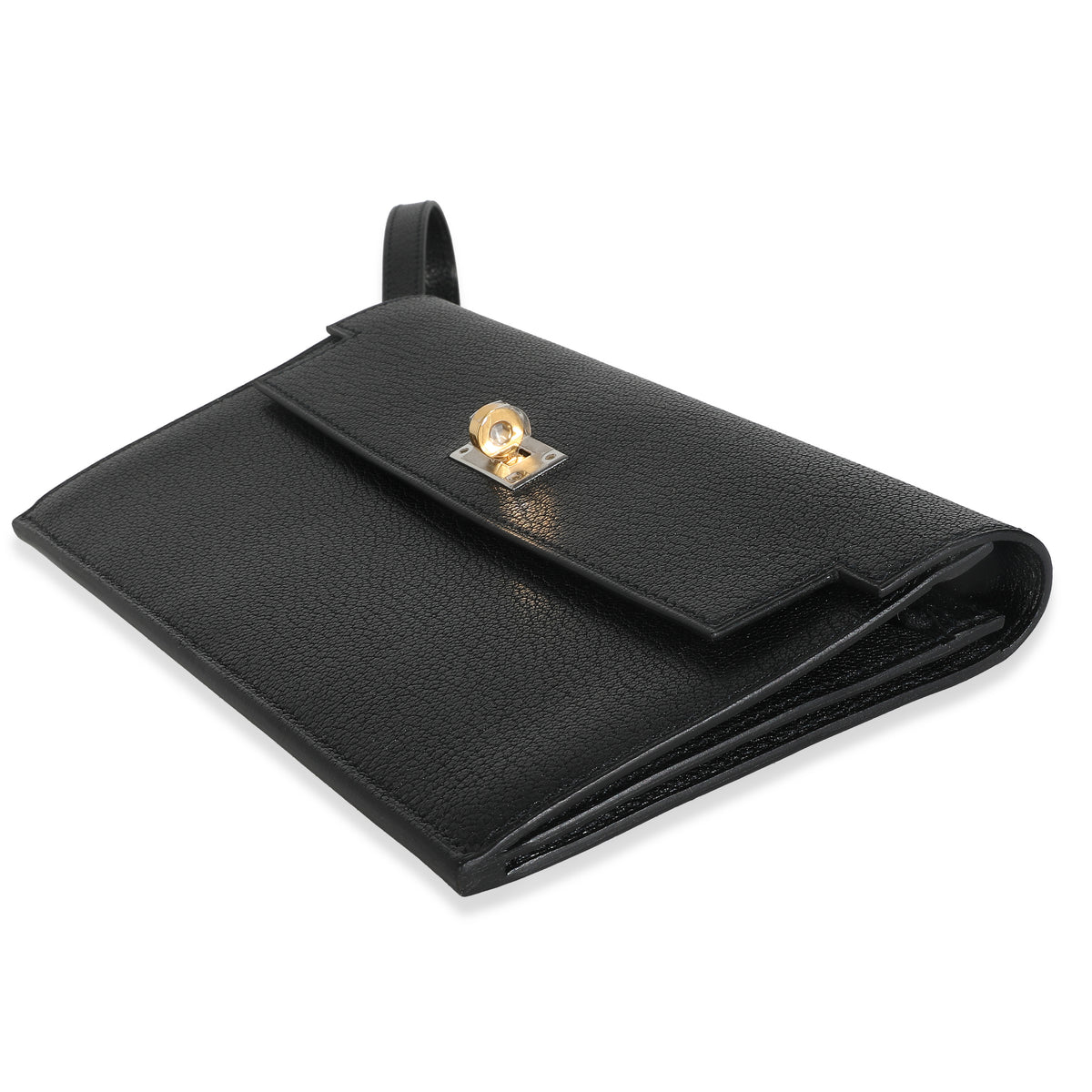 Black Chevre Chamkila Kelly Pocket Long Wallet EHW