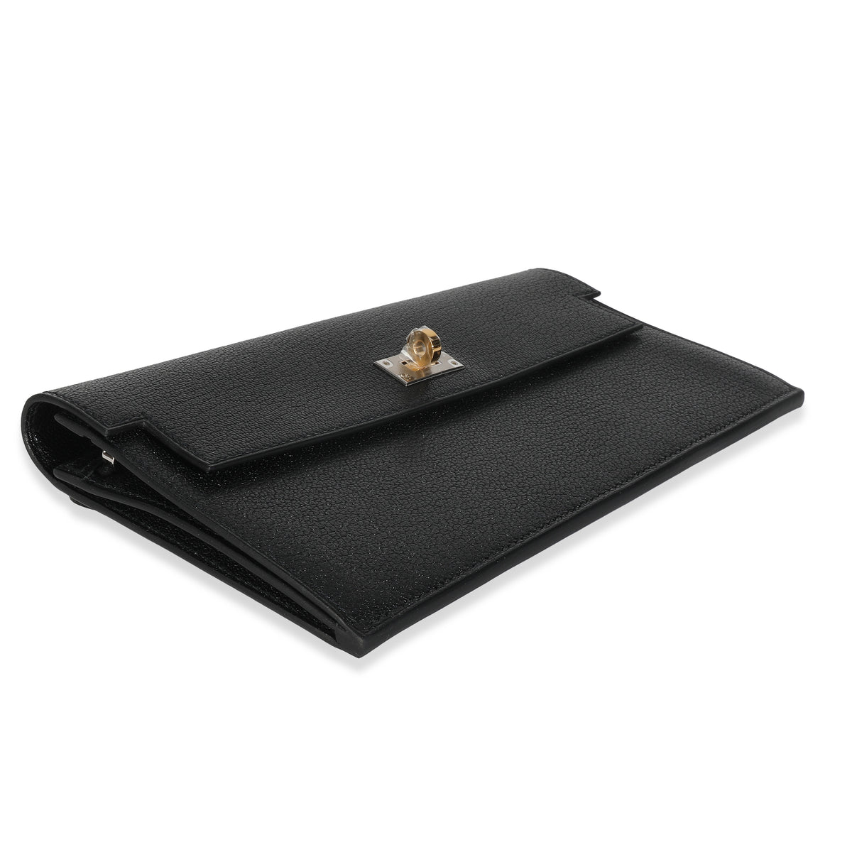 Black Chevre Chamkila Kelly Pocket Long Wallet EHW