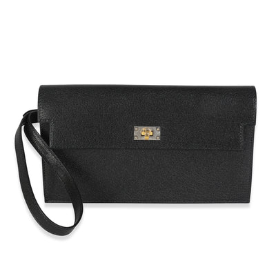 Black Chevre Chamkila Kelly Pocket Long Wallet EHW