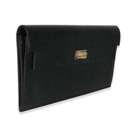 Black Chevre Chamkila Kelly Pocket Long Wallet EHW