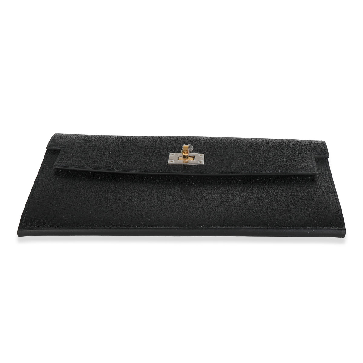 Black Chevre Chamkila Kelly Pocket Long Wallet EHW