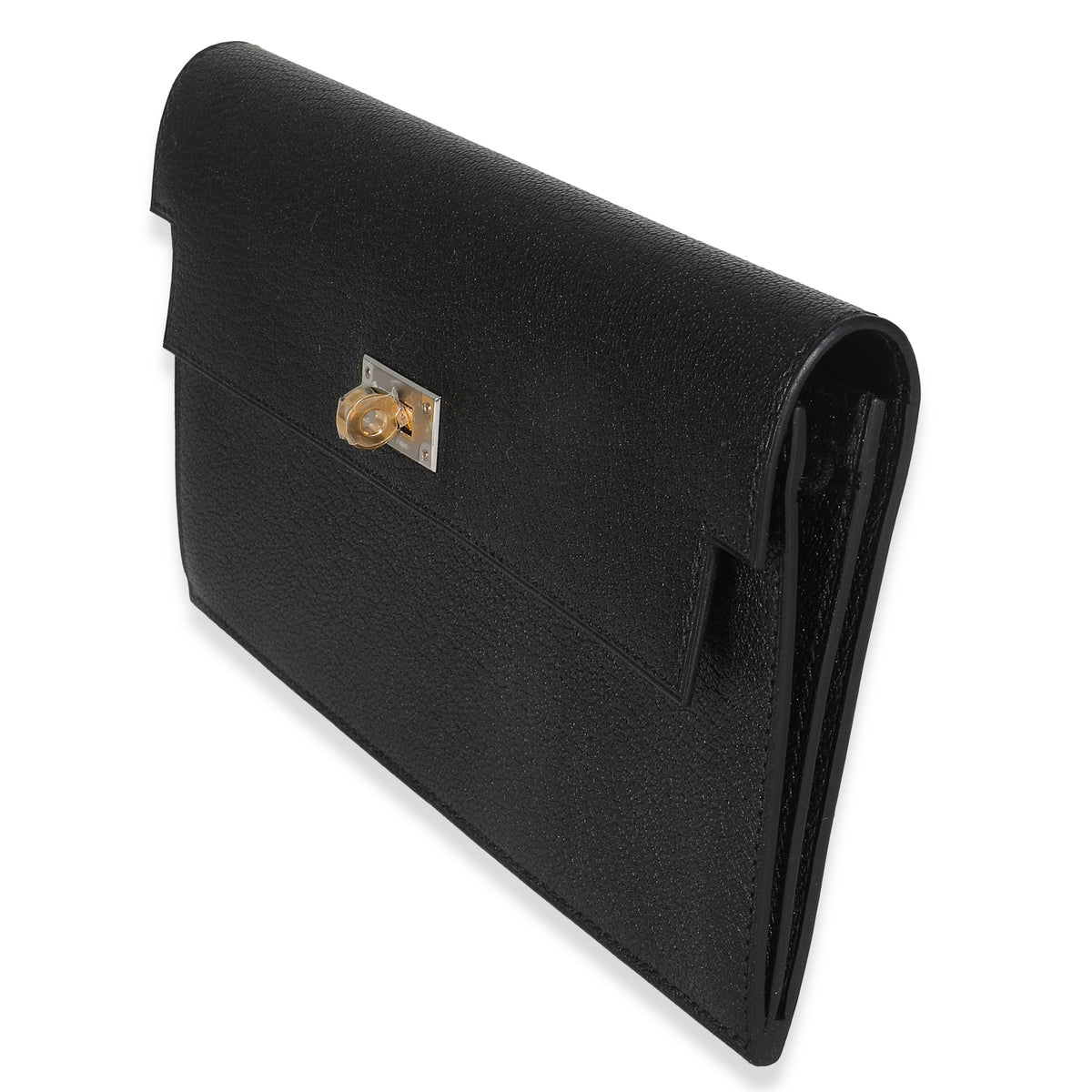 Black Chevre Chamkila Kelly Pocket Long Wallet EHW